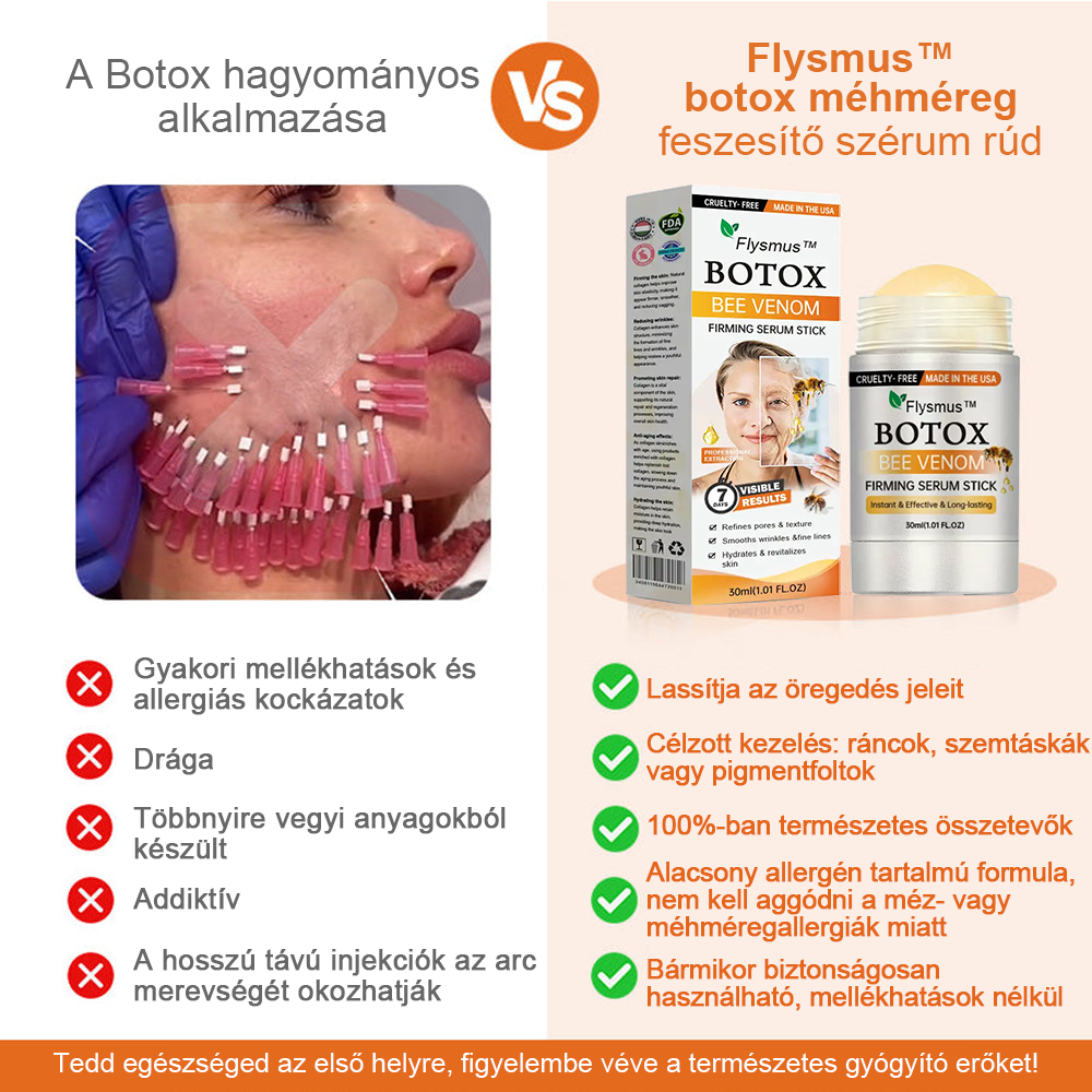 flysmus™ Botox Bee Venom bőrfeszesítő szérumstick (🔥Utolsó NAP 70% KEDVEZMÉNY)💄
