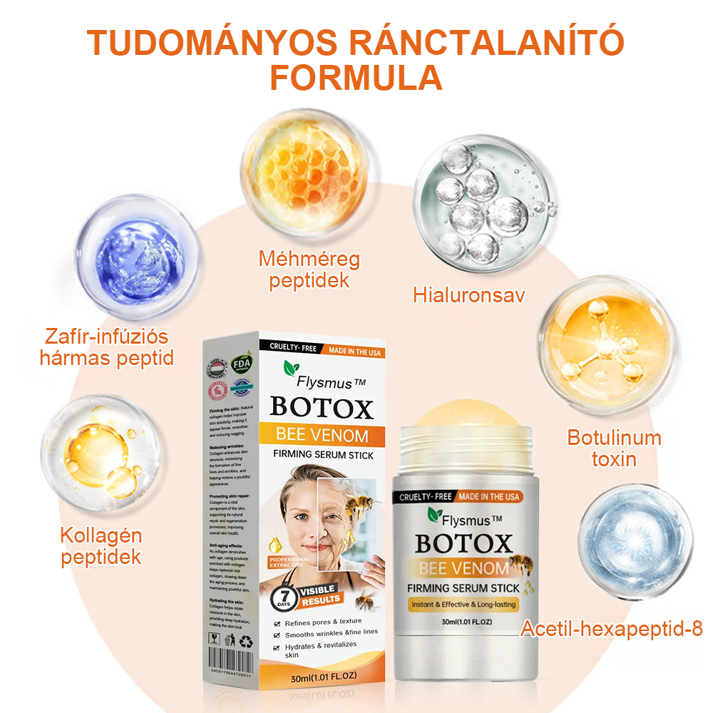 flysmus™ Botox Bee Venom bőrfeszesítő szérumstick (🔥Utolsó NAP 70% KEDVEZMÉNY)💄