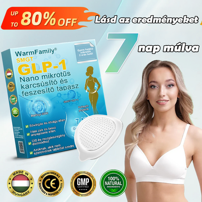 WarmFamily® SMGT-GLP-1 Nano Mikrotű Tapasz Kollagénnel és Matrixyl 3000-rel ✅ | Klinikailag bizonyított hatás fogyásra, szív- és érrendszeri egészségre, cukorbetegségre és egyéb egészségügyi problémákra, orvosok által ajánlott 👨‍⚕️