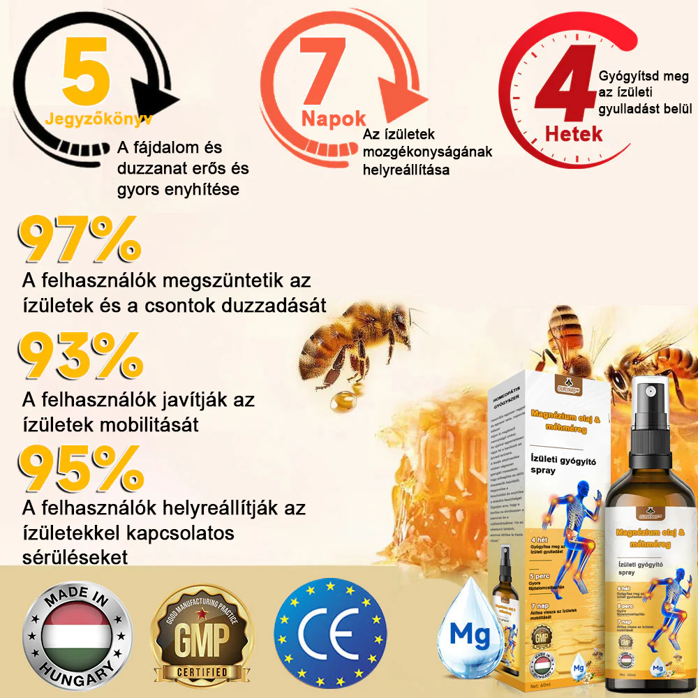 ✅ Hivatalos áruház: Ourlyard™ Magnéziumolaj és Mézes Ízületjavító Spray 👨‍⚕️ Jóváhagyva a Magyar Gyógyszerészeti és Egészségügyi Minőség- és Szervezetfejlesztési Intézet (OGYÉI) által. 🔥🔥🔥